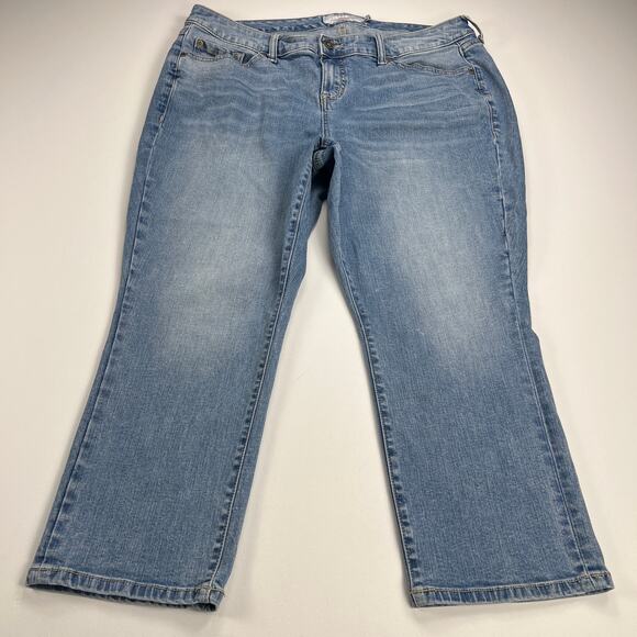 Torrid Crop Skinny Vintage Stretch Mid Rise Jeans Cruise Control Wash Size 18 - Picture 12 of 14